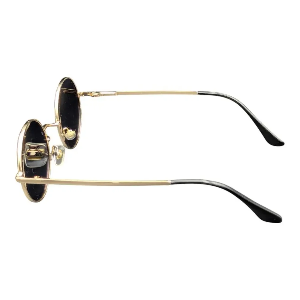 Gold Round Hippie Pink Lens Tint Sunglasses 46-18‎